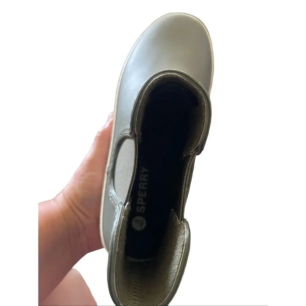 Sperry Womens Green Slip On Waterproof Torrent Chelsea Rain Boots Size 8.5